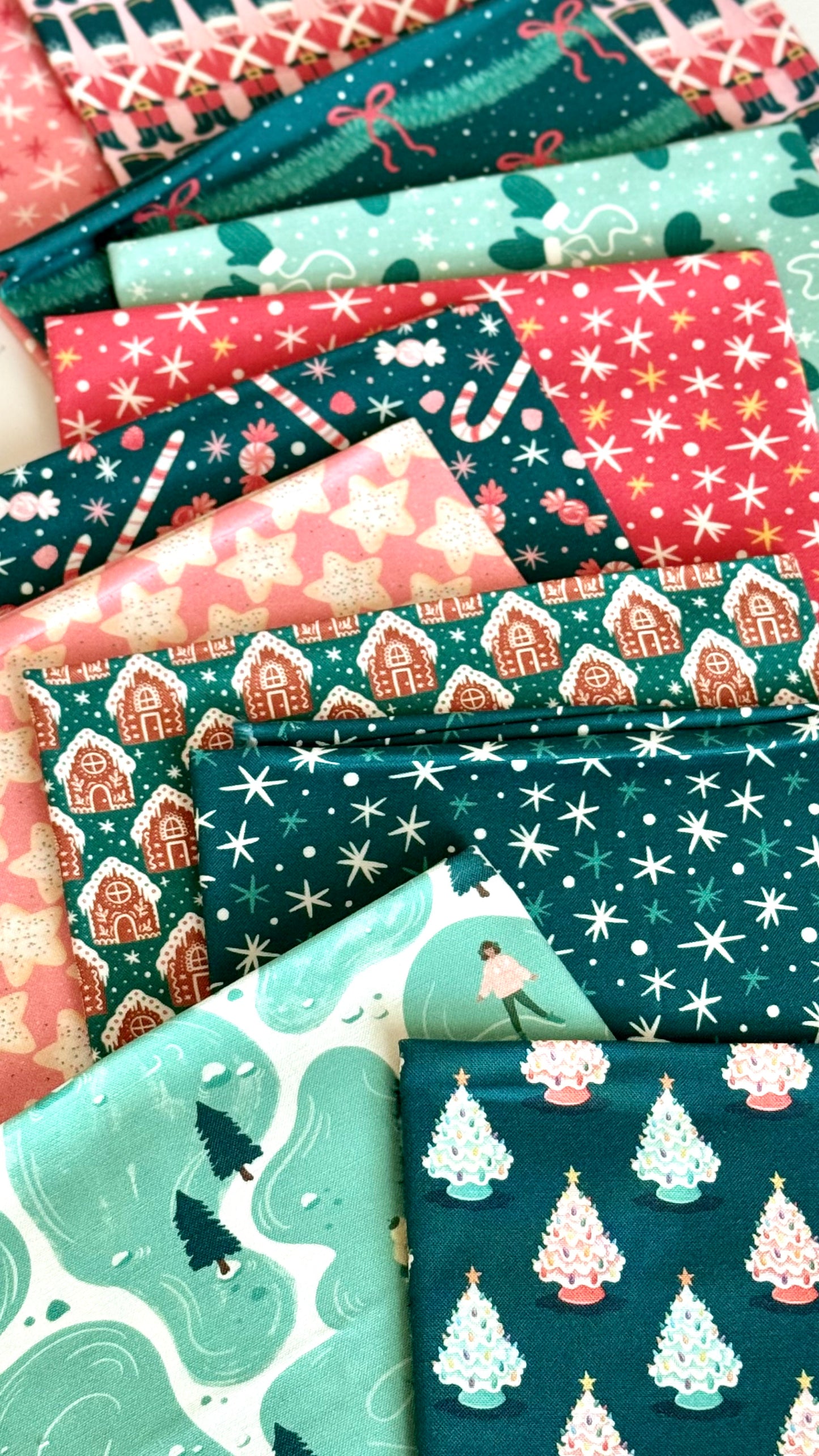 First Flurries - Pink - Bright Holiday - Charla Pettingill - Cloud 9 Fabrics - Poplin