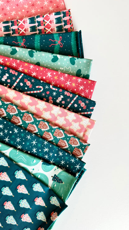 First Flurries - Pink - Bright Holiday - Charla Pettingill - Cloud 9 Fabrics - Poplin
