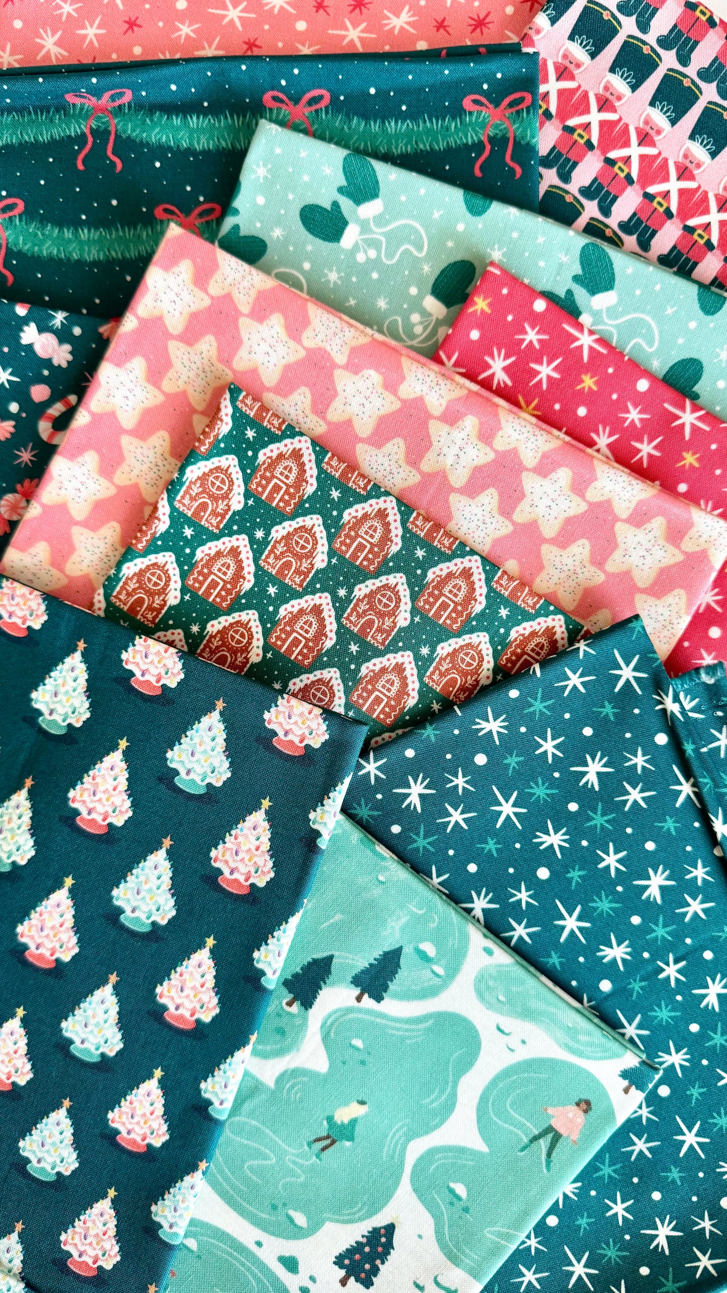 First Flurries - Pink - Bright Holiday - Charla Pettingill - Cloud 9 Fabrics - Poplin