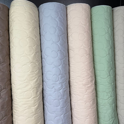 Floral Stitch Quilted - Japanese Import - Taupe