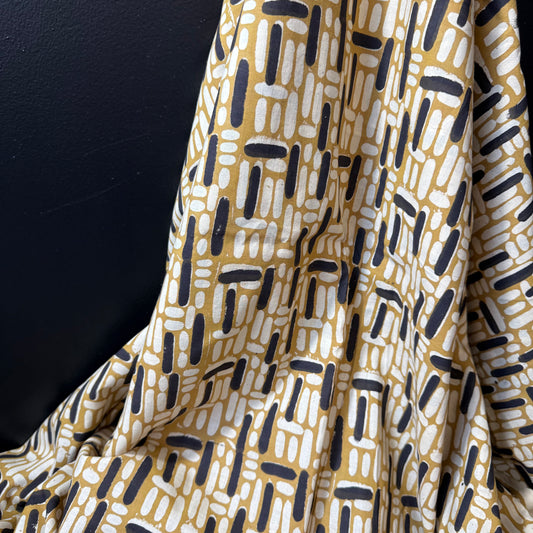 Stone Path Ochre - Bagru Indian Cotton Block Print