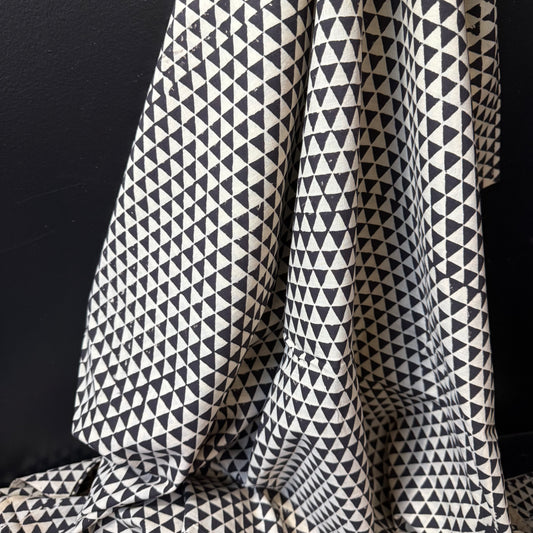 Echo Peaks Black  - Bagru Indian Cotton Block Print