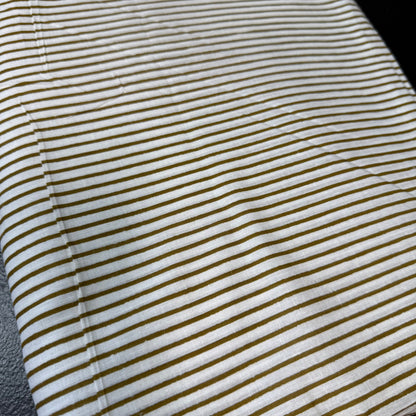 Parallel Lines Khaki  - Bagru Indian Cotton Screen Print