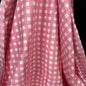 Retro Gingham Strawberry Milk - Bagru Indian Cotton Screen Print