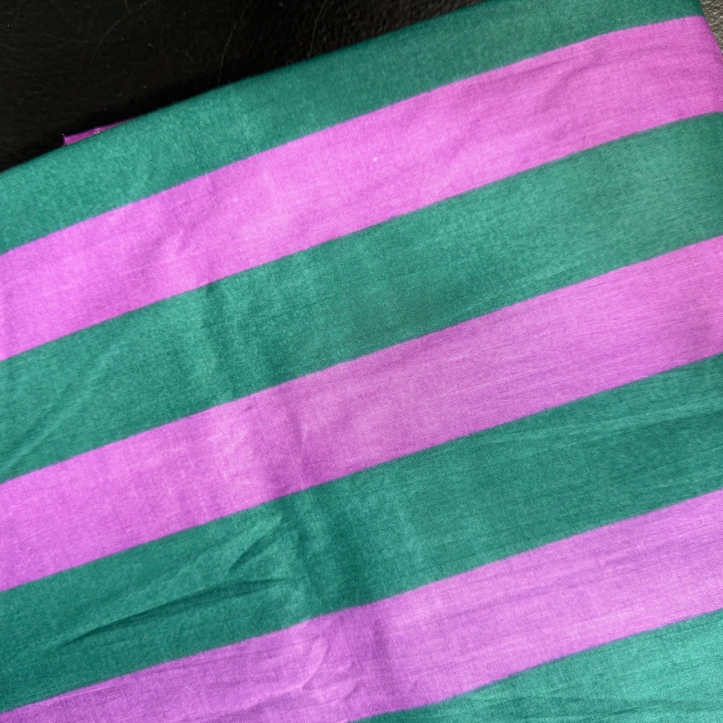 Bold Lines Dark Teal/Violet  - Bagru Indian Cotton Screen Print