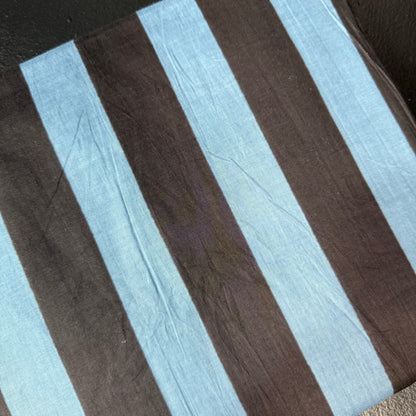 Bold Lines Dark Denim/Black  - Bagru Indian Cotton Screen Print