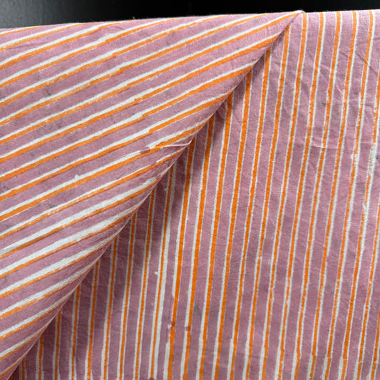 Candy Stripe - Bagru Indian Cotton Block Print