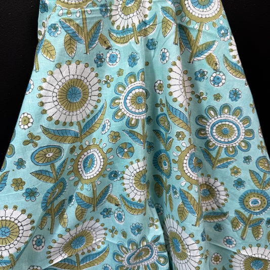 Retro Daisy Garden - Bagru Indian Cotton Block Print