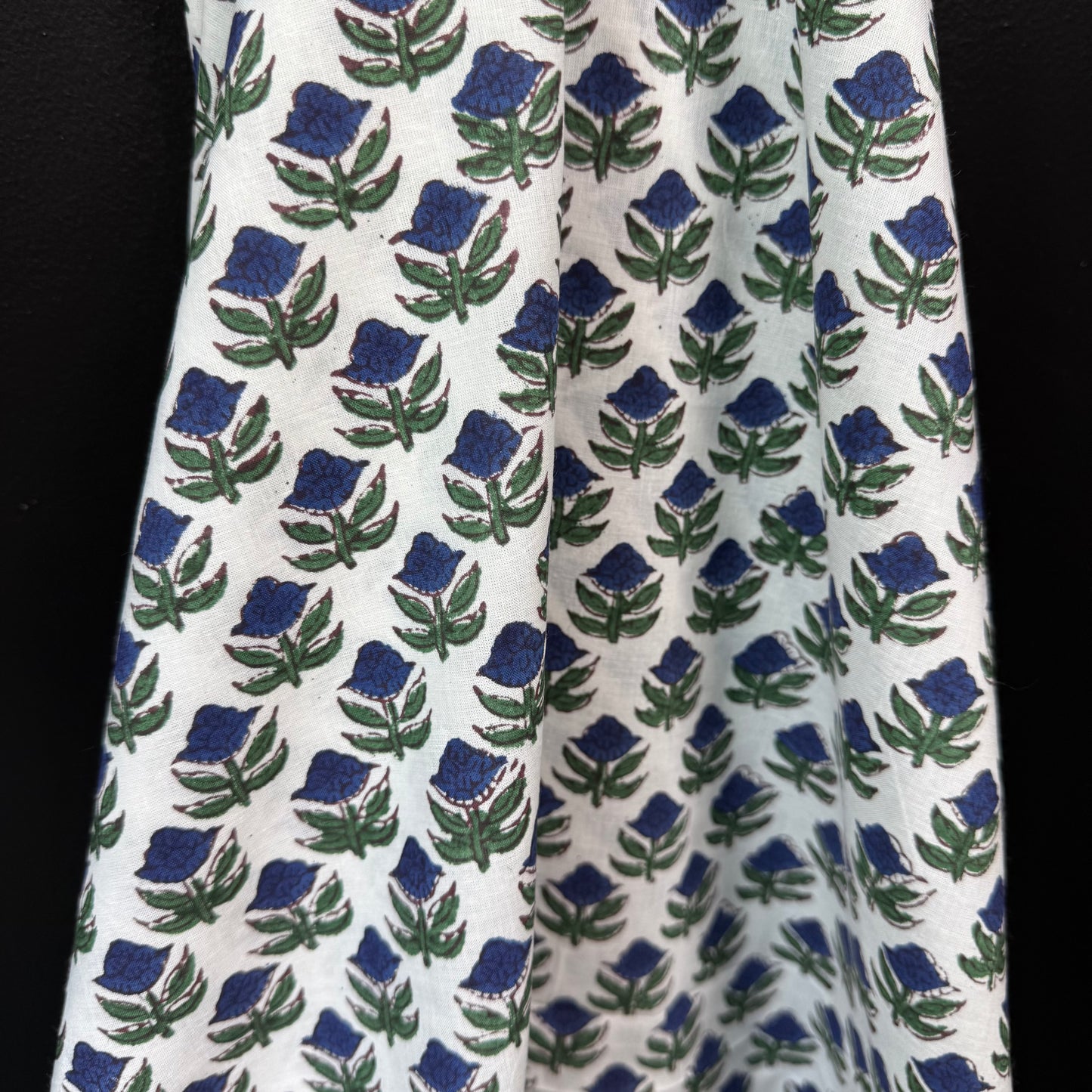 Blue Garden - Bagru Indian Cotton Block Print