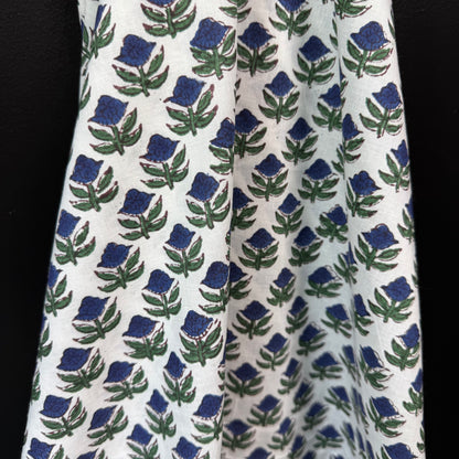 Blue Garden - Bagru Indian Cotton Block Print