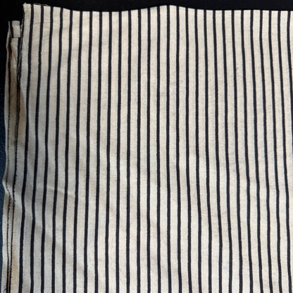 Charcoal Black Stripe - Bagru Indian Cotton Block Print