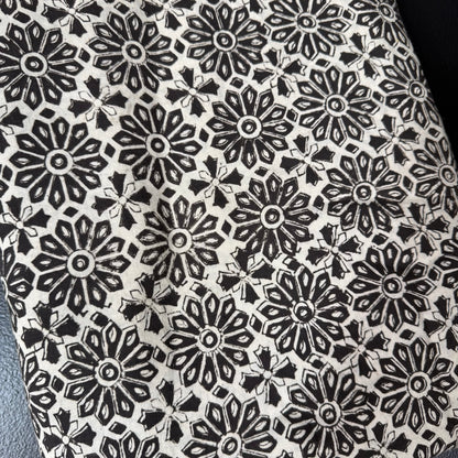 Noir Petal - Bagru Indian Cotton Block Print