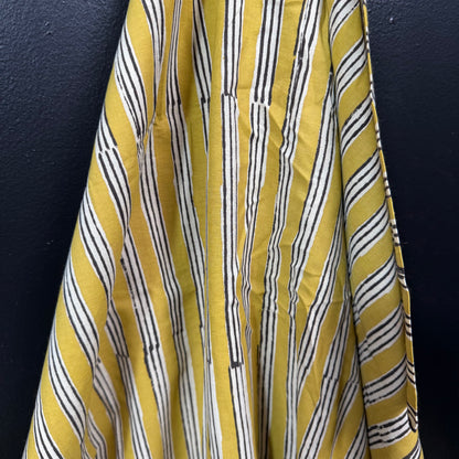 Mustard Rhythm - Bagru Indian Cotton Block Print