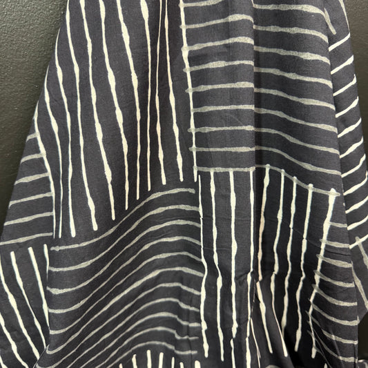 Modern Weave Black - Bagru Indian Cotton Block Print