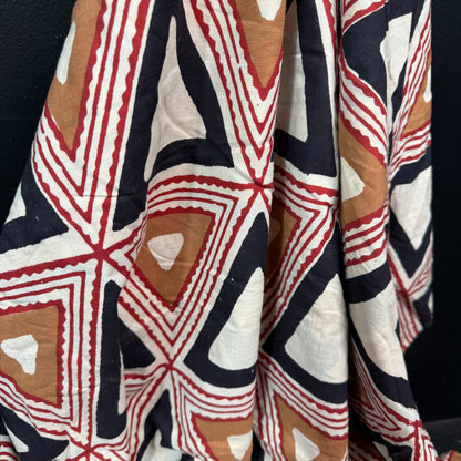 Zig Delta Caramel/Terra - Bagru Indian Cotton Block Print