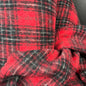 Crimson Frost Tartan Plaid Wool + Silk "Luxury Brand Deadstock" Coating - Made in Italy