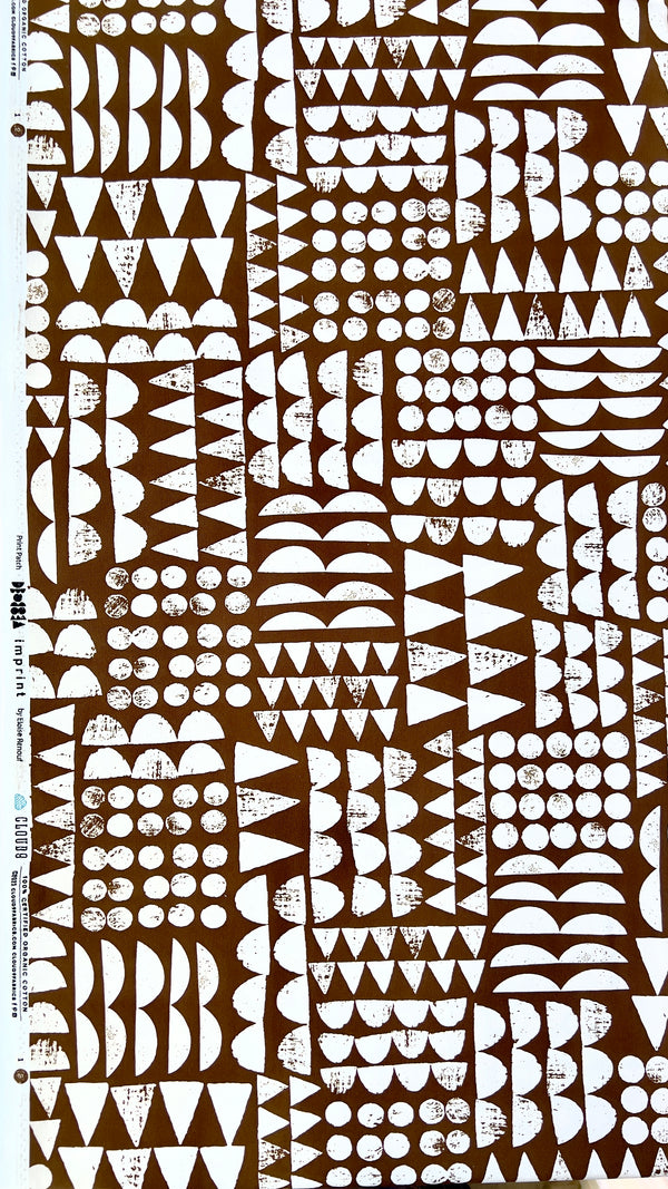 Print Patch - Dark Brown - Imprint by Eloise Renouf - Cloud 9 Fabrics - Canvas