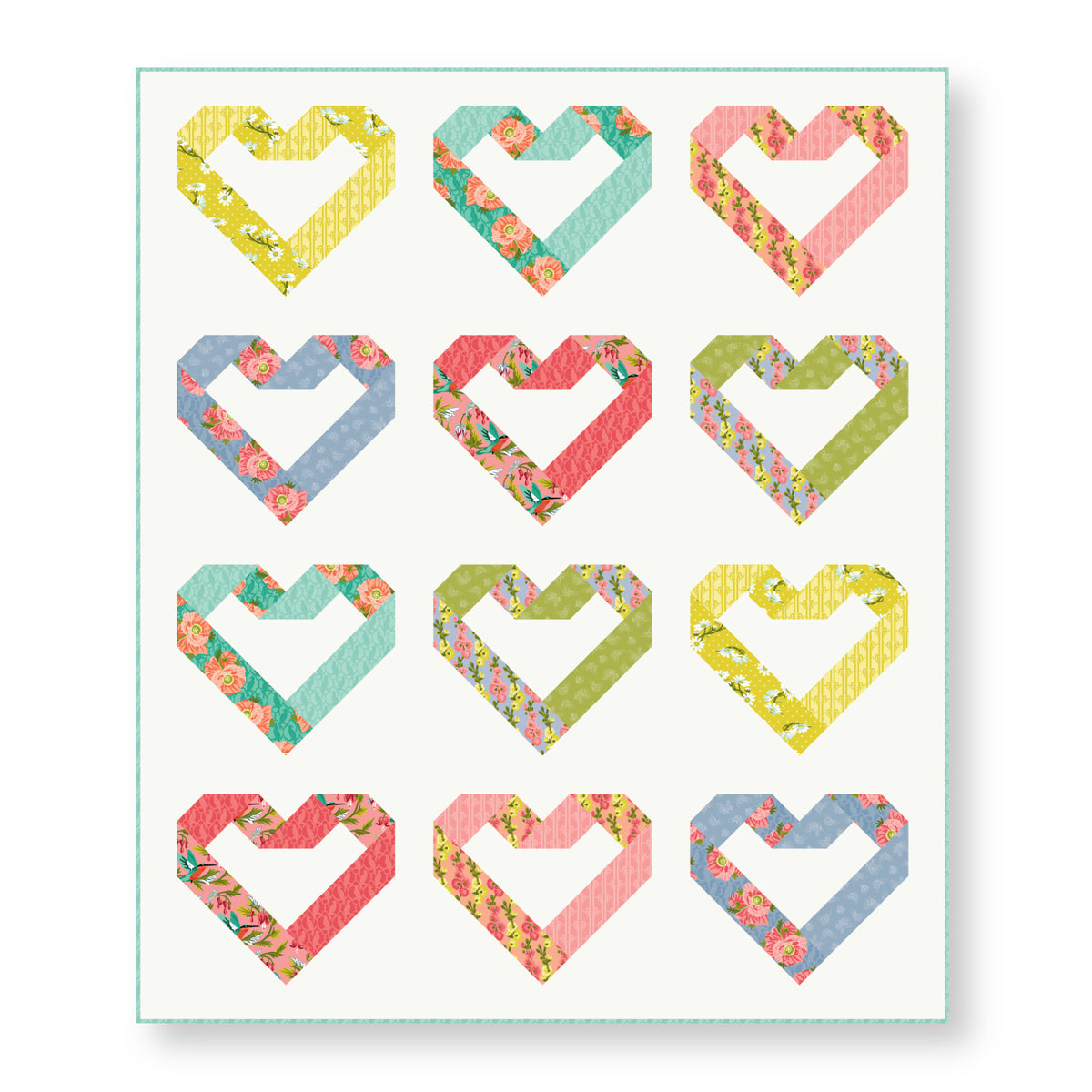 Ties That Bind - Light Pink - Paint-By-Number Garden Party - Elle Crée - Cloud 9 Fabrics - Poplin