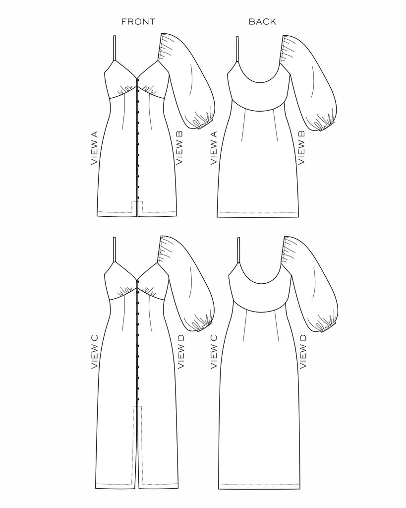 Lora Dress Sewing Pattern - True Bias
