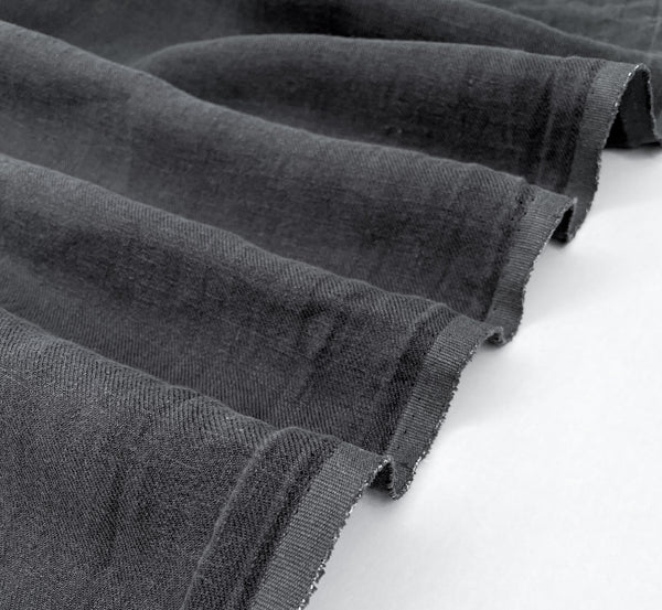 Heavy Sand-Washed Linen Twill - Iron