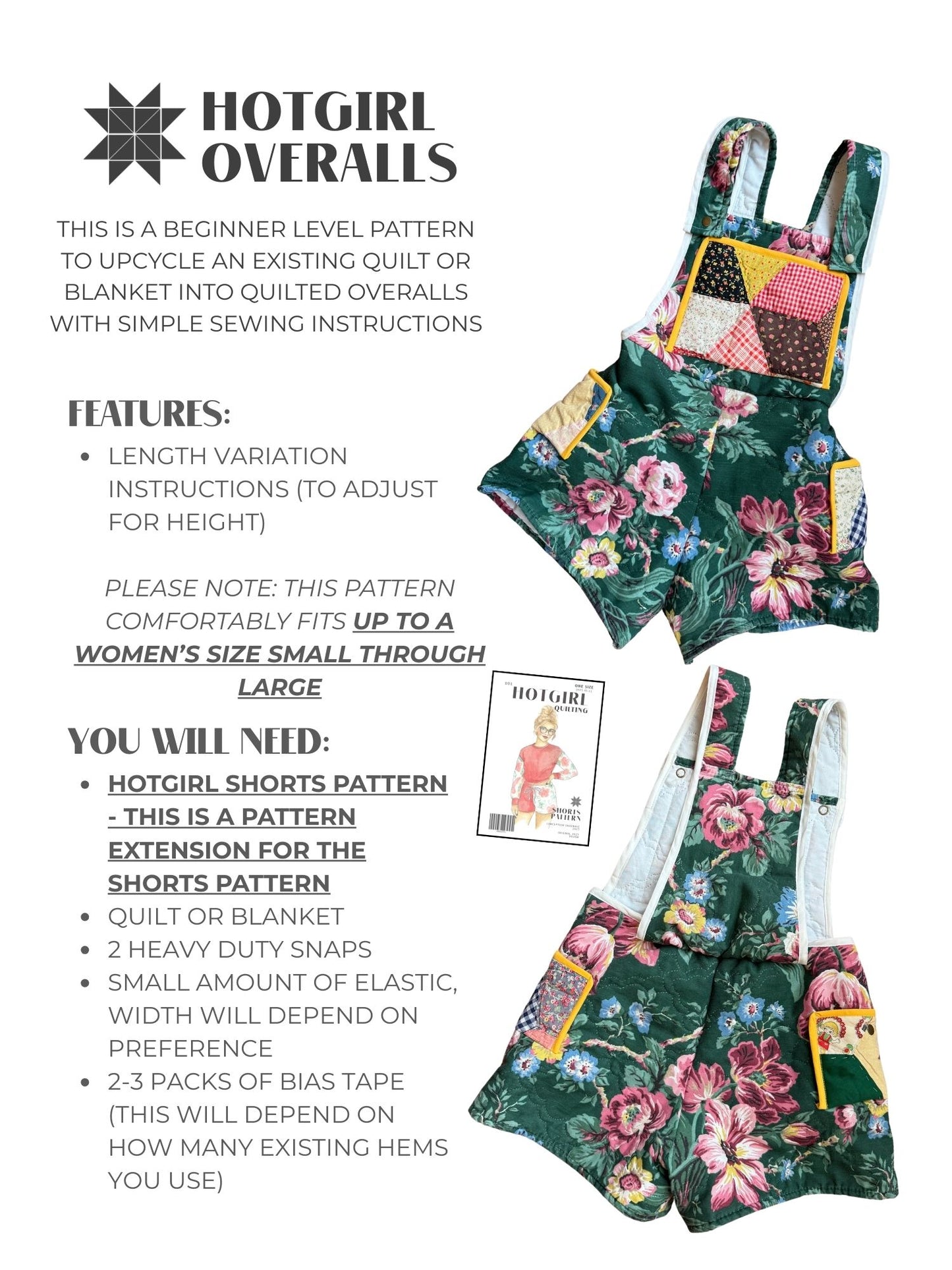 Overalls (Extension) - PDF Pattern - Hot Girl Quilting