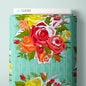 Roses Resplendent - Turquoise/Multi - Paint-By-Number Garden Party - Elle Crée - Cloud 9 Fabrics - Poplin