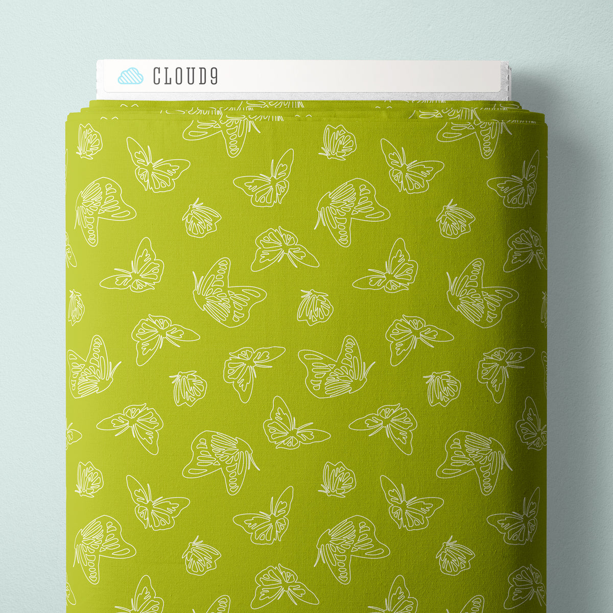 Papillon Parade - Green - Paint-By-Number Garden Party - Elle Crée - Cloud 9 Fabrics - Poplin
