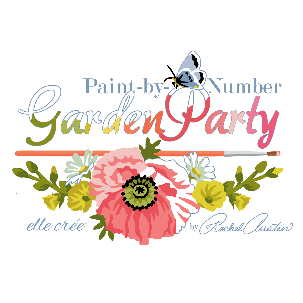 Ties That Bind - Light Pink - Paint-By-Number Garden Party - Elle Crée - Cloud 9 Fabrics - Poplin
