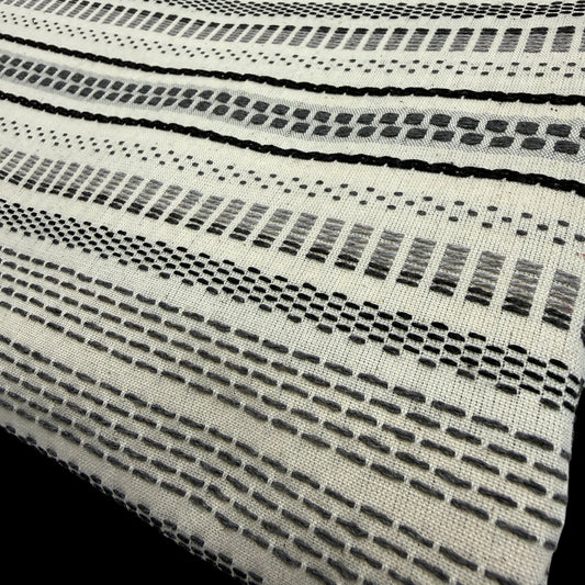 Cotton Woven Threadline Collection - Natural/Black/Grey - 230 GSM