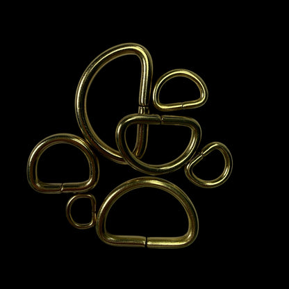 D-Ring - Solid Brass - 4 pack - 10mm-38mm