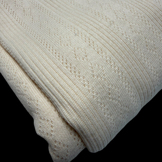 Vintage Garden Organic Cotton Pointelle - Cocunut Cream