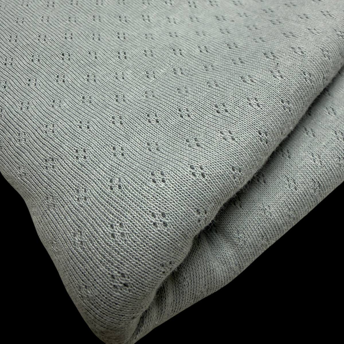 Delicate Diamonds Organic Cotton Pointelle - Light Dusty Blue