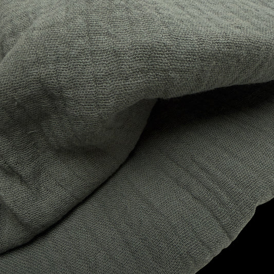 Organic Cotton Double Gauze - 120 GSM - Graphite Sage