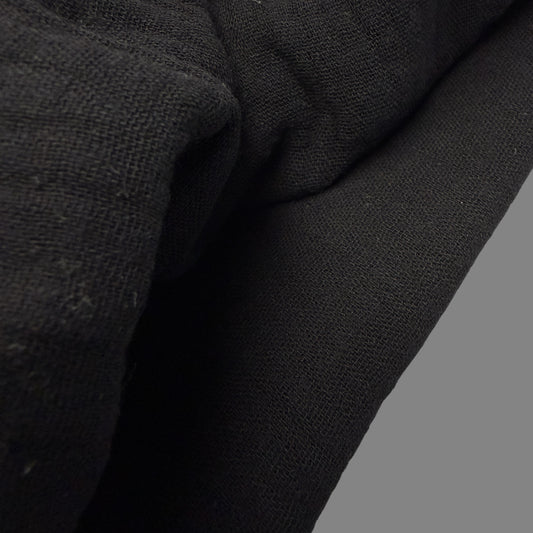 Organic Cotton Double Gauze - 120 GSM - Black