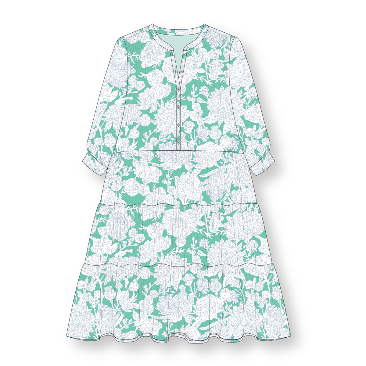 Ties That Bind - Light Pink - Paint-By-Number Garden Party - Elle Crée - Cloud 9 Fabrics - Poplin