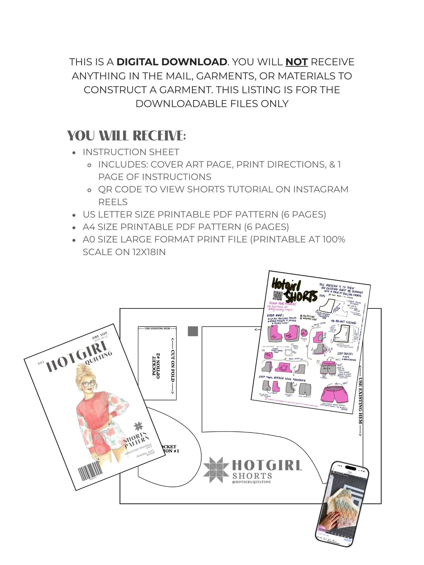 Shorts - PDF Pattern - Hot Girl Quilting