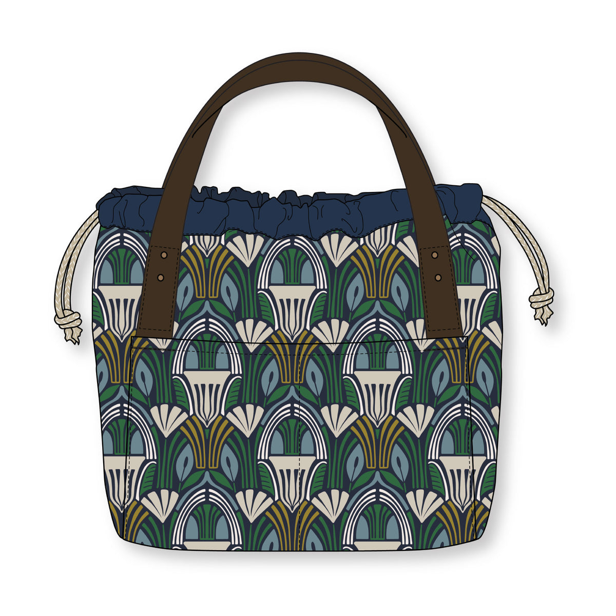 Aaliyah - Navy - Amy MacCready - Elegant Estuaries - Cloud 9 Fabrics - Duck Canvas