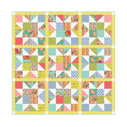 Ties That Bind - Light Pink - Paint-By-Number Garden Party - Elle Crée - Cloud 9 Fabrics - Poplin