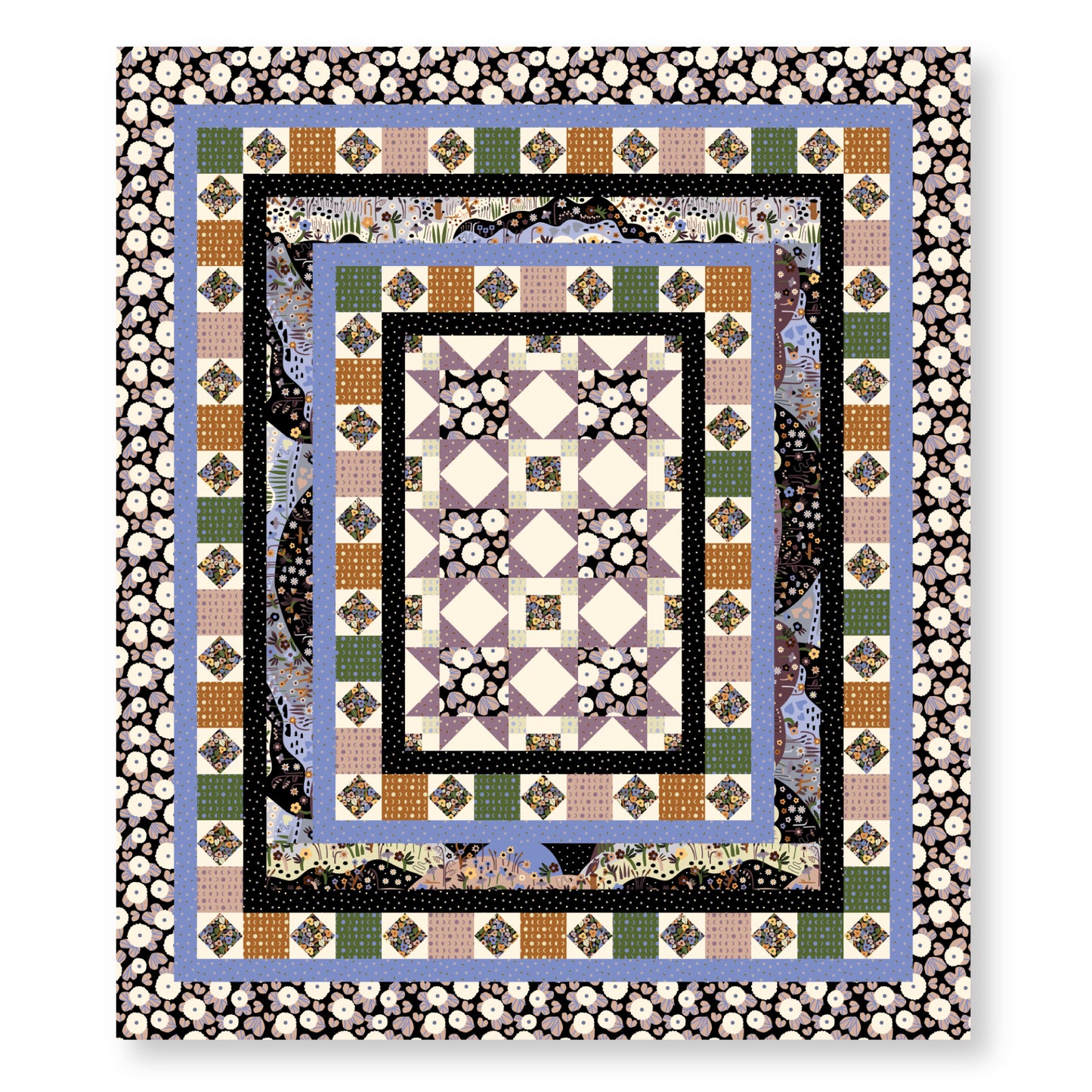Evening Bloom - Ivory - Firefly Moon - Leah Duncan - Cloud 9 Fabrics - Poplin