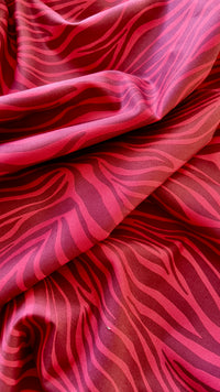 Zebra Stripes Red - Zebras - Maria Galybina - Cloud 9 Fabrics - Poplin