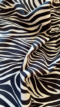 Zebra Stripes Black - Zebras - Maria Galybina - Cloud 9 Fabrics - Poplin