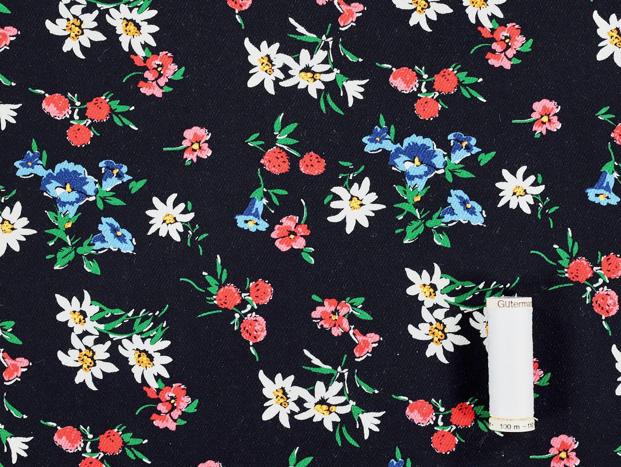 Adeline Floral Denim - Oeko - Tex 100 - Fabric Godmother - Simplifi Fabric
