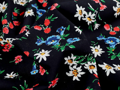 Adeline Floral Denim - Oeko - Tex 100 - Fabric Godmother - Simplifi Fabric