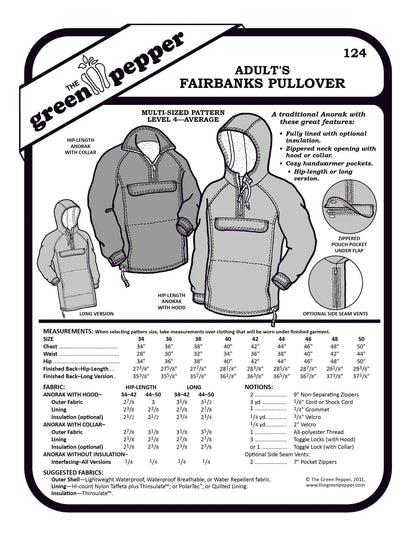 Adult's Fairbanks Anorak PDF Pattern - 124 - The Green Pepper Patterns - Simplifi Fabric