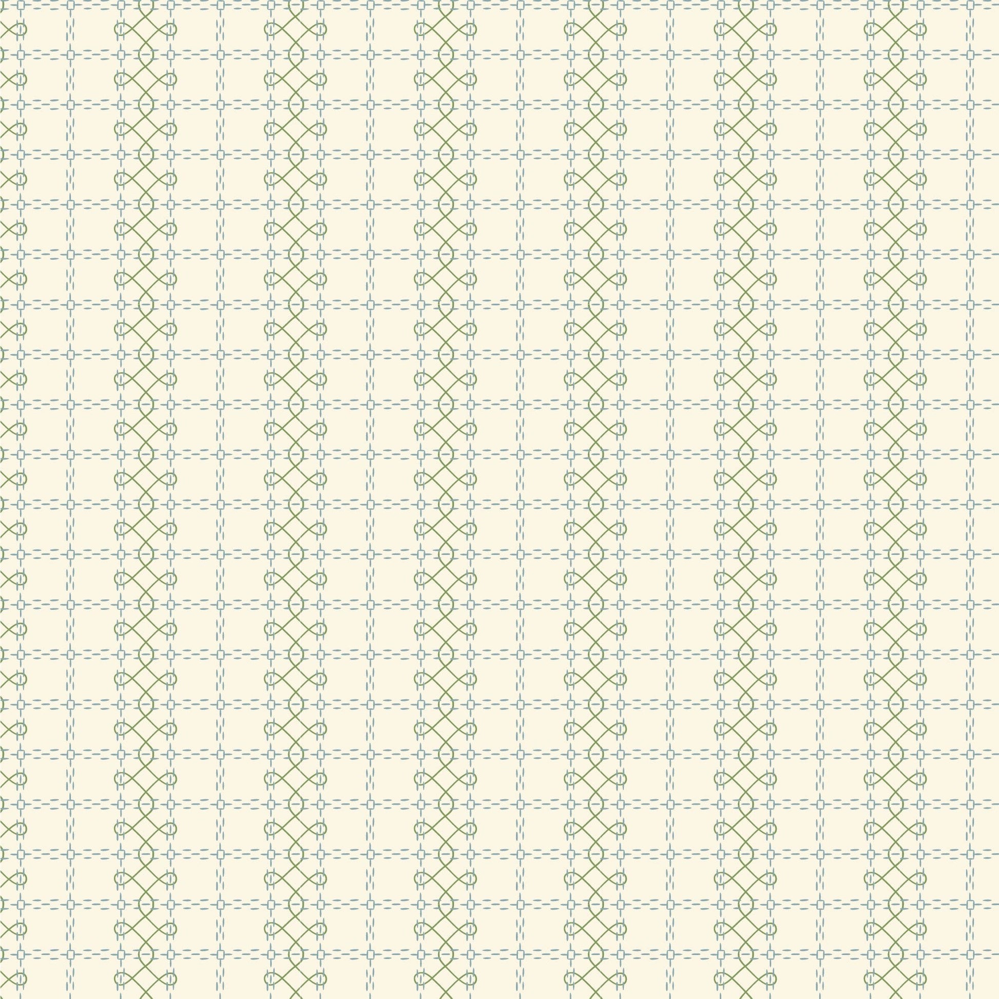 Antique Embroidery - Blue - Summer Garden - House Of Haricot - Cloud 9 Fabrics - Poplin - Simplifi Fabric