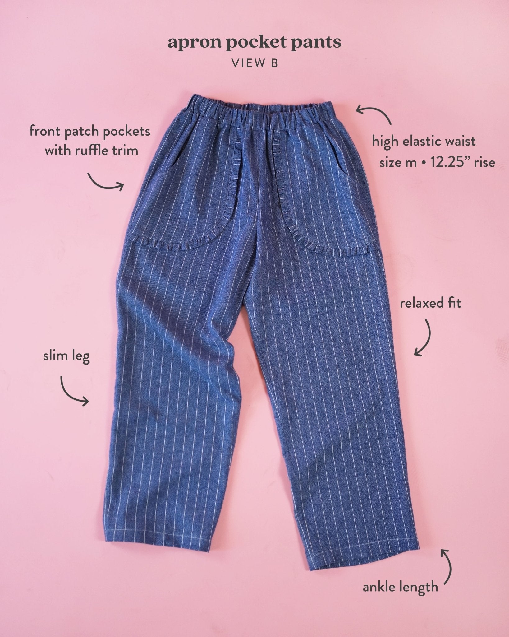 Apron Pocket Pants PDF Pattern - Matchy Matchy Sewing Club - Simplifi Fabric