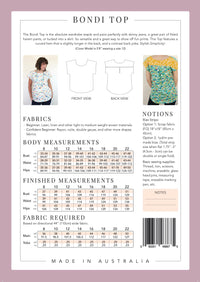 Bondi Top - Paper Pattern - Sew to Grow