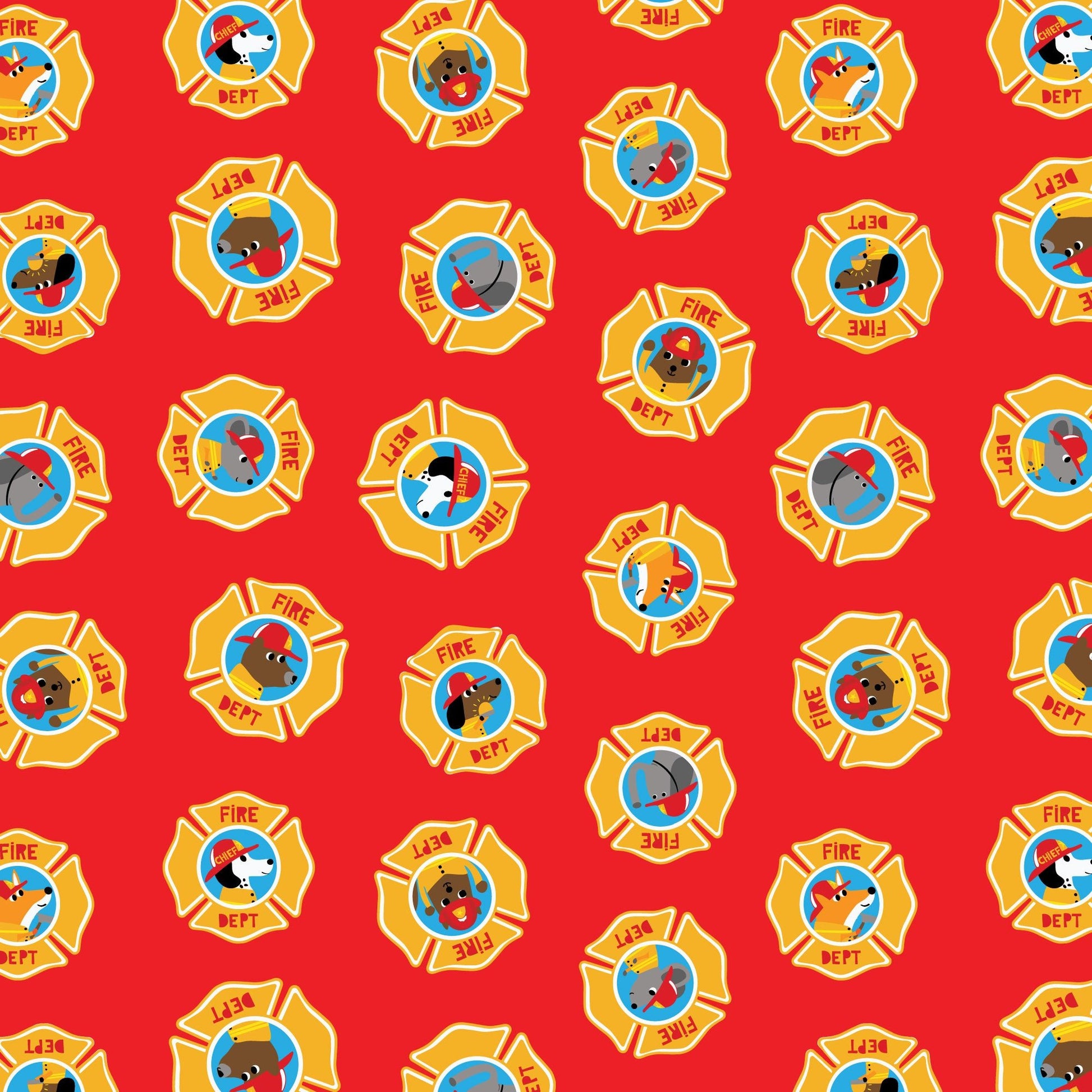 Badge Of Honor - Fire! Fire! Fire! - Loo McNulty - Cloud 9 Fabrics - Poplin - Simplifi Fabric