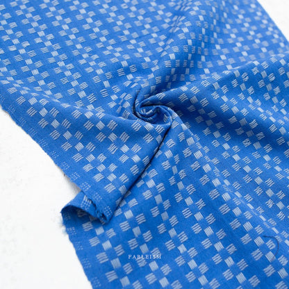 Basketweave - Bright Blue - Fine & Dandy - Fableism Supply Co. - Simplifi Fabric