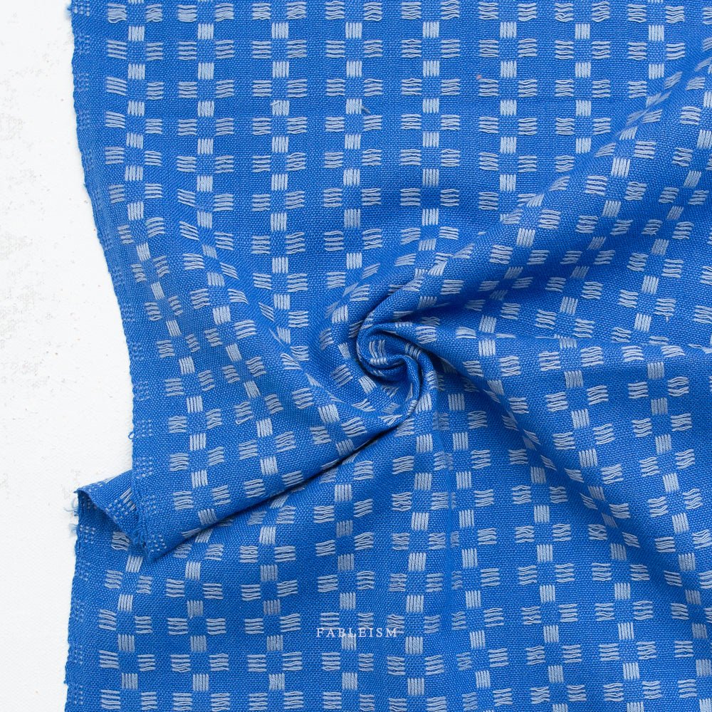 Basketweave - Bright Blue - Fine & Dandy - Fableism Supply Co. - Simplifi Fabric